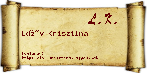 Löv Krisztina névjegykártya